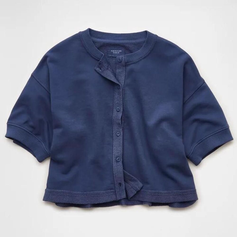 American-eagle Women's Navy and Blue Blouse
